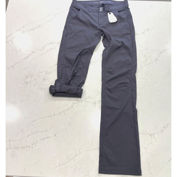 Prana NEW Womens 10 x 36" 10T Tall Halle Pant Roll Leg Stretch Gray Hiking - Picture 1 of 16
